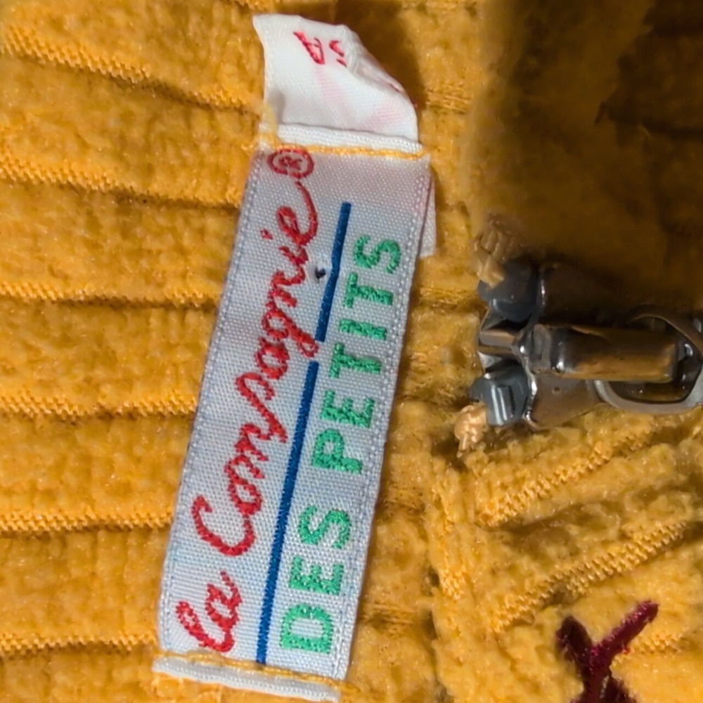 La Compagnie des Petits Kids Yellow Ribbed Lightweight Fleece Jacket Size 6 - Picture 2 of 9